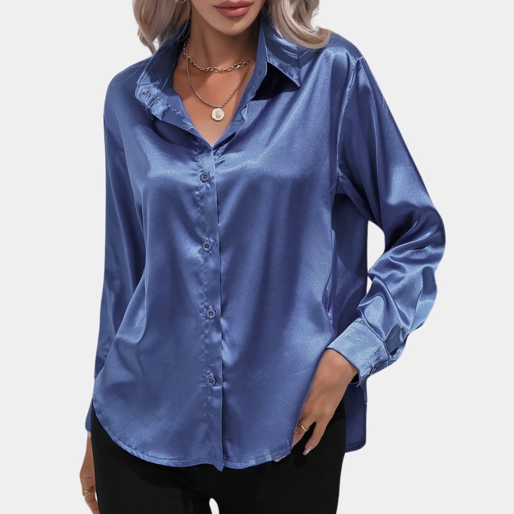 Elegantes Satinhemd mit Knopfleiste für mühelosen Stil