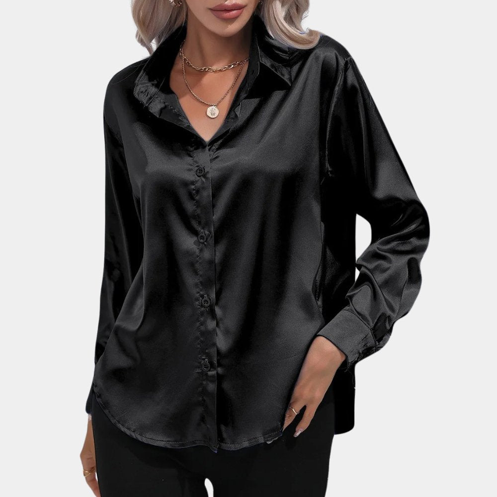Elegantes Satinhemd mit Knopfleiste für mühelosen Stil