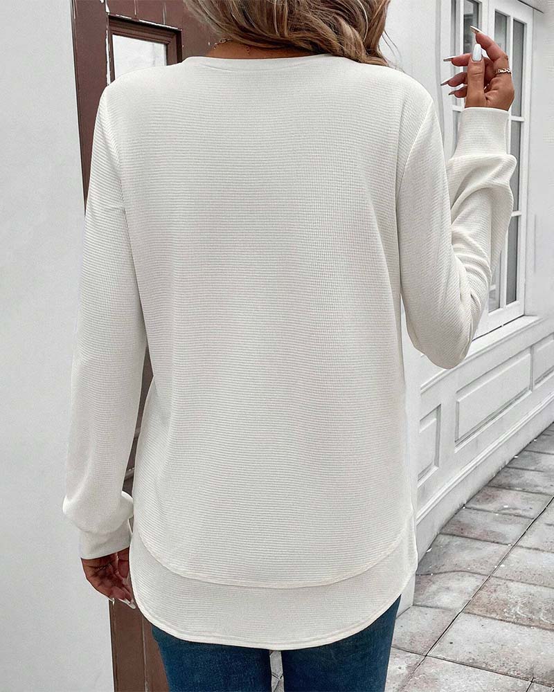 Langarmshirt mit Rundhalsausschnitt – Minimalistisch & Bequem für den Alltag