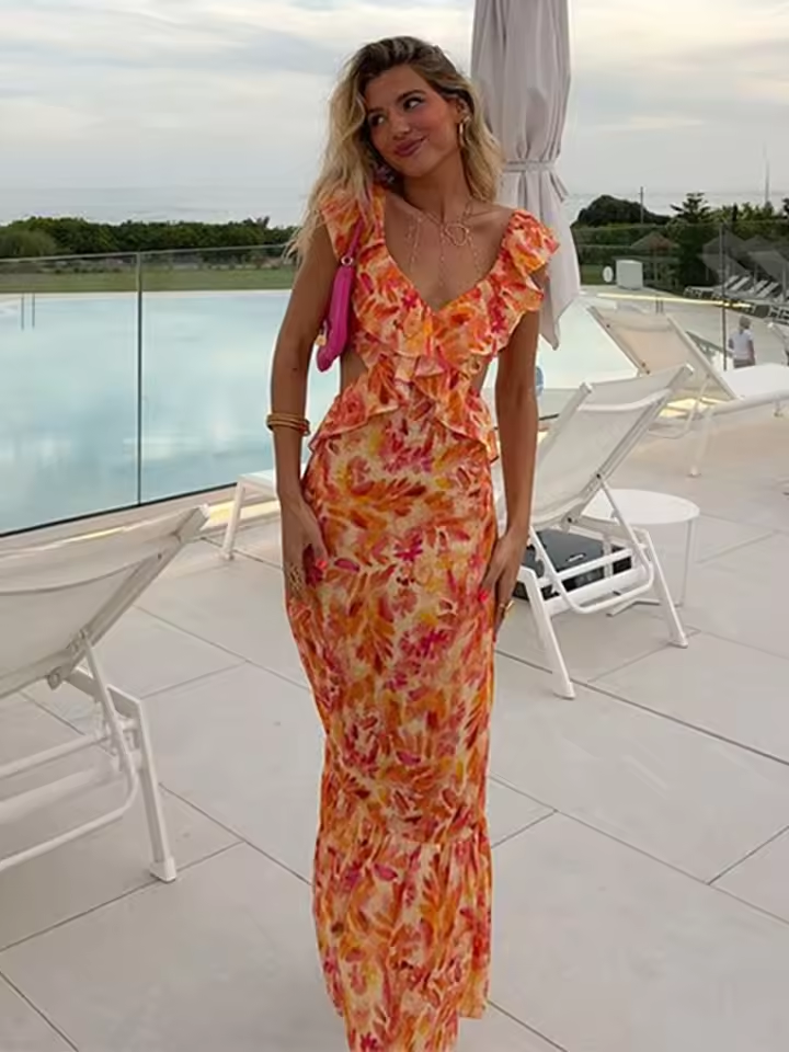 Maxikleid mit Rüschen – Femininer & Luftiger Look für den Sommer