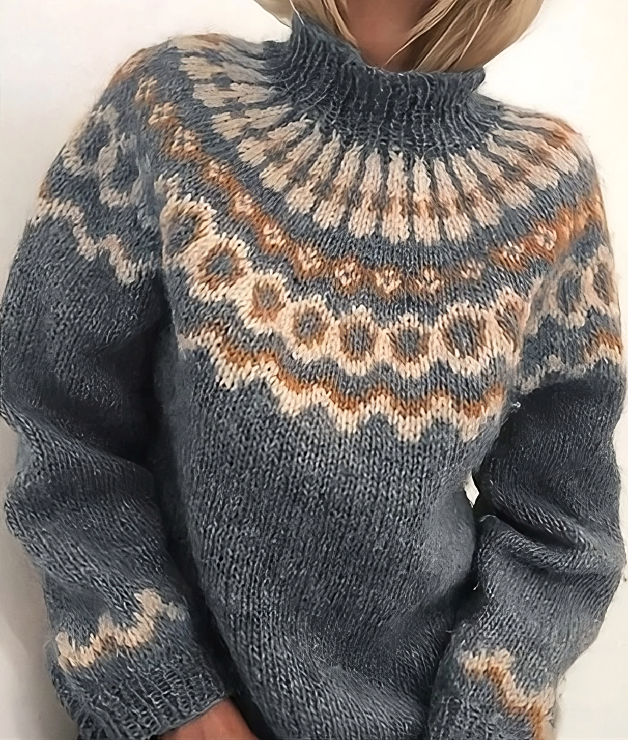 Nordischer Strickpullover mit Muster – Warm & Stylisch für den Winter