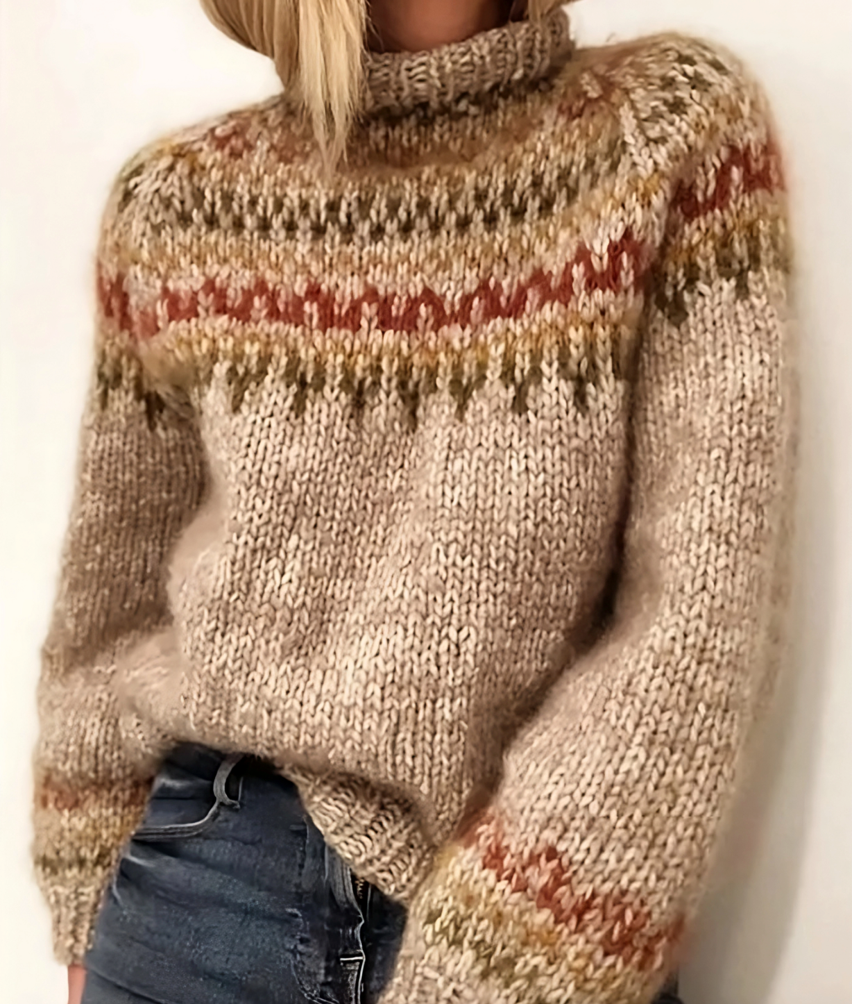 Nordischer Strickpullover mit Muster – Warm & Stylisch für den Winter