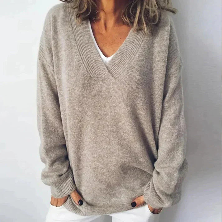 Oversize-Pullover mit V-Ausschnitt - Lässiger Komfort für jeden Tag