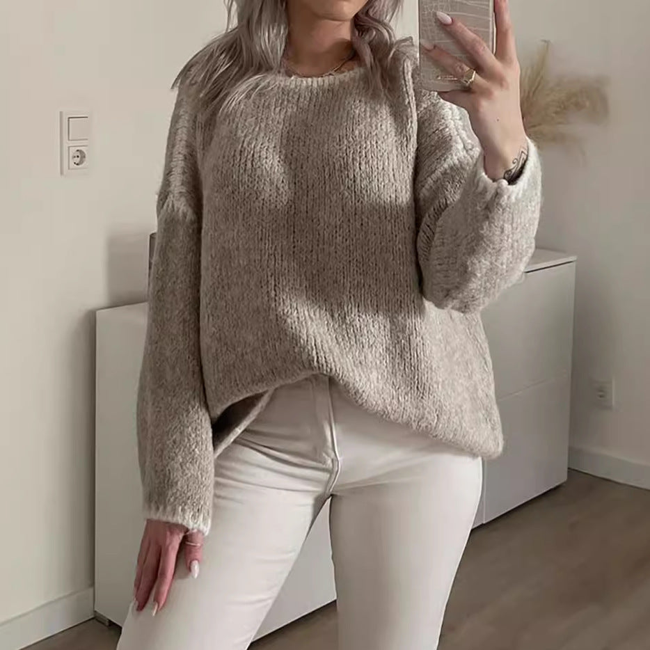 Oversize-Strickpullover mit Kontrastnähten – Kuschelig & Stylisch für den Winter