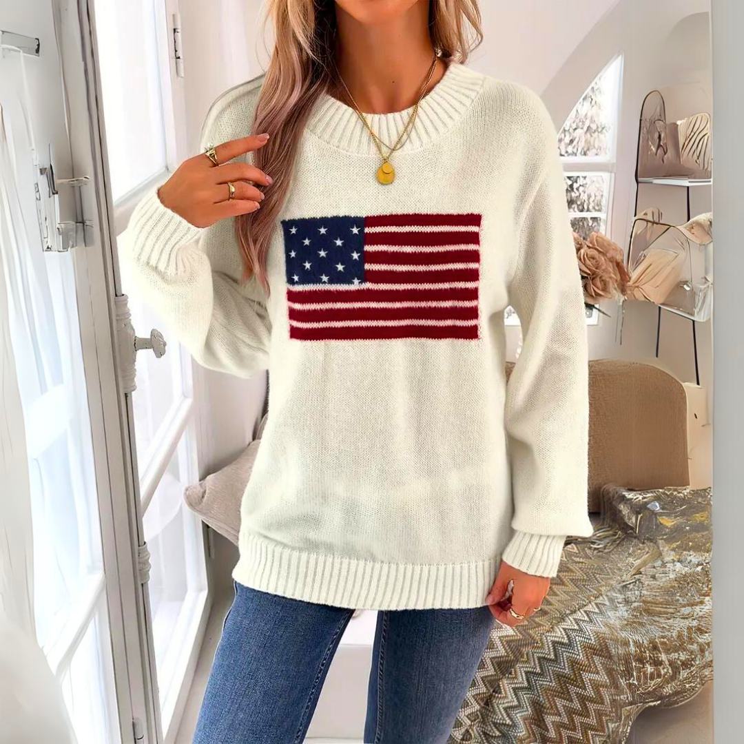 Pullover mit Flaggenmotiv – Stylisch & Lässig