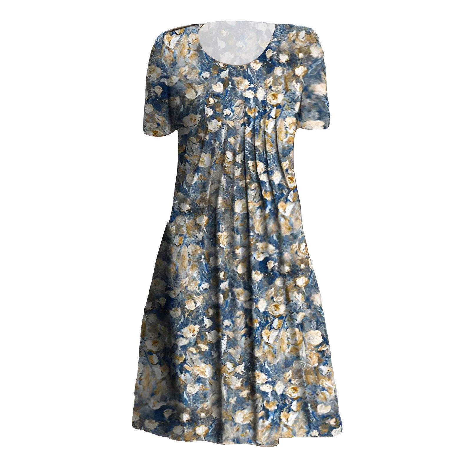 Damen-Midikleid – Blumenprint – Atmungsaktiver Stoff – Mit Taschen