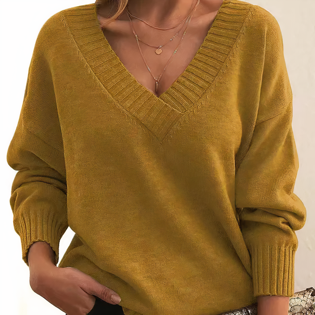 Strickpullover mit V-Ausschnitt – Schlicht & Elegant für den Alltag