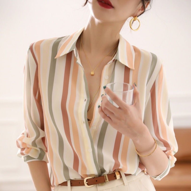Stylisches gestreiftes Shirt-Oberteil für den Alltag