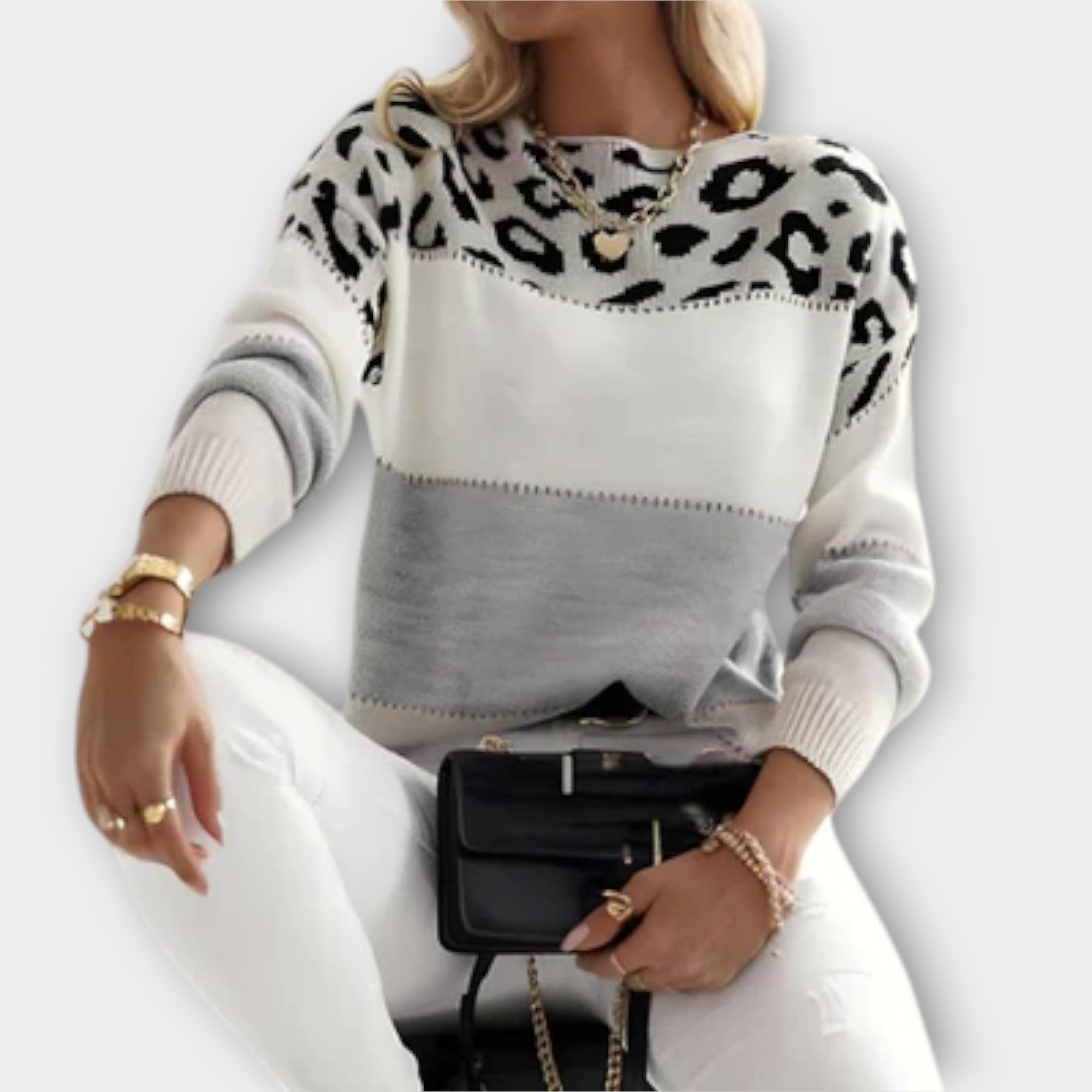 Winterpullover für Frauen mit Leopardenmuster – Weich, Warm & Elegant