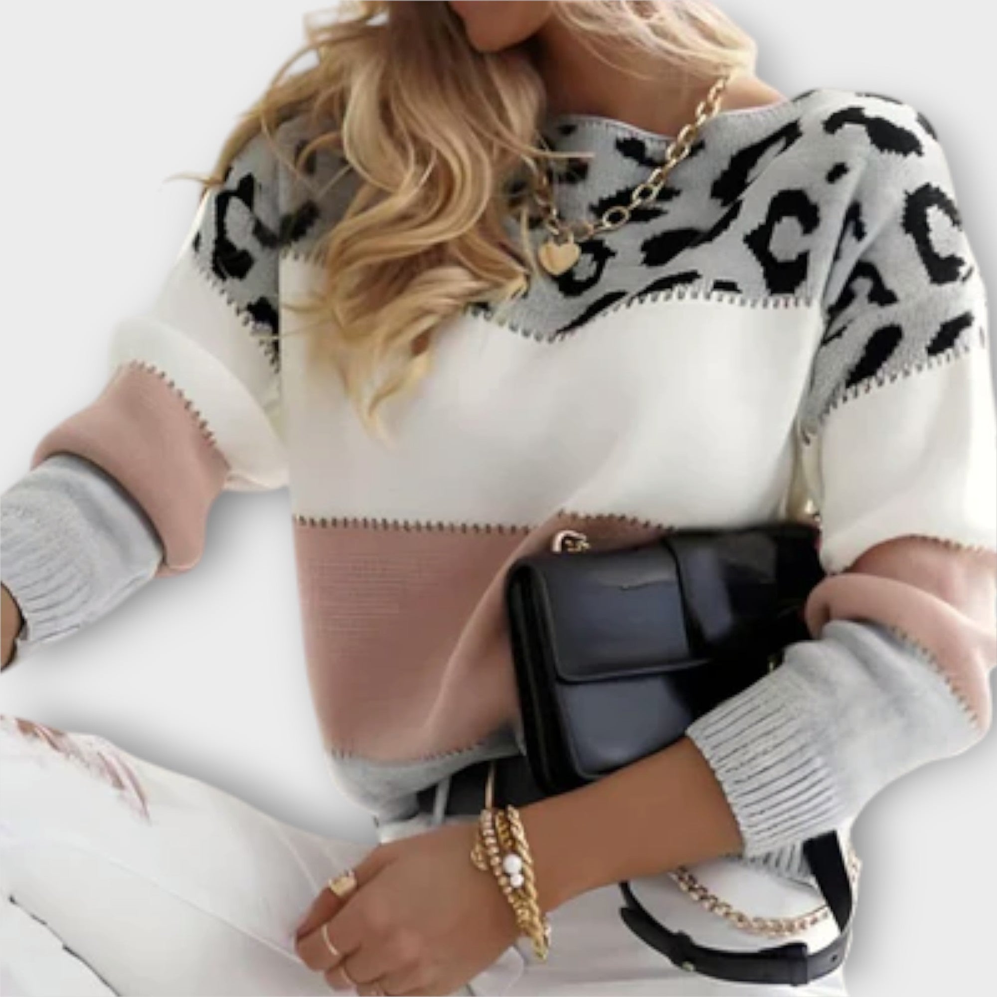 Winterpullover für Frauen mit Leopardenmuster – Weich, Warm & Elegant